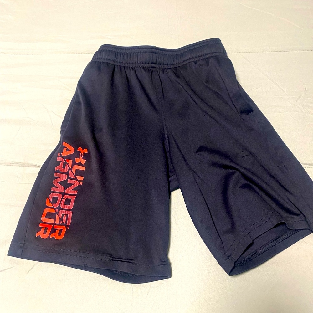 Under Armour Kids Black Shorts with Red Logo